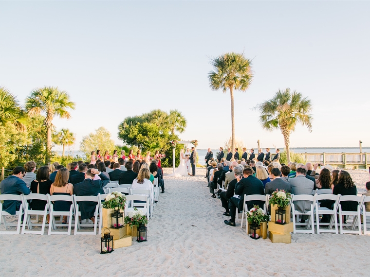 Beachfront Wedding Ceremony at Charleston Harbor Resort & Marina
