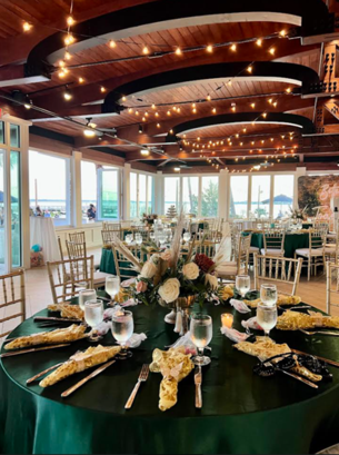 a table set for a wedding reception